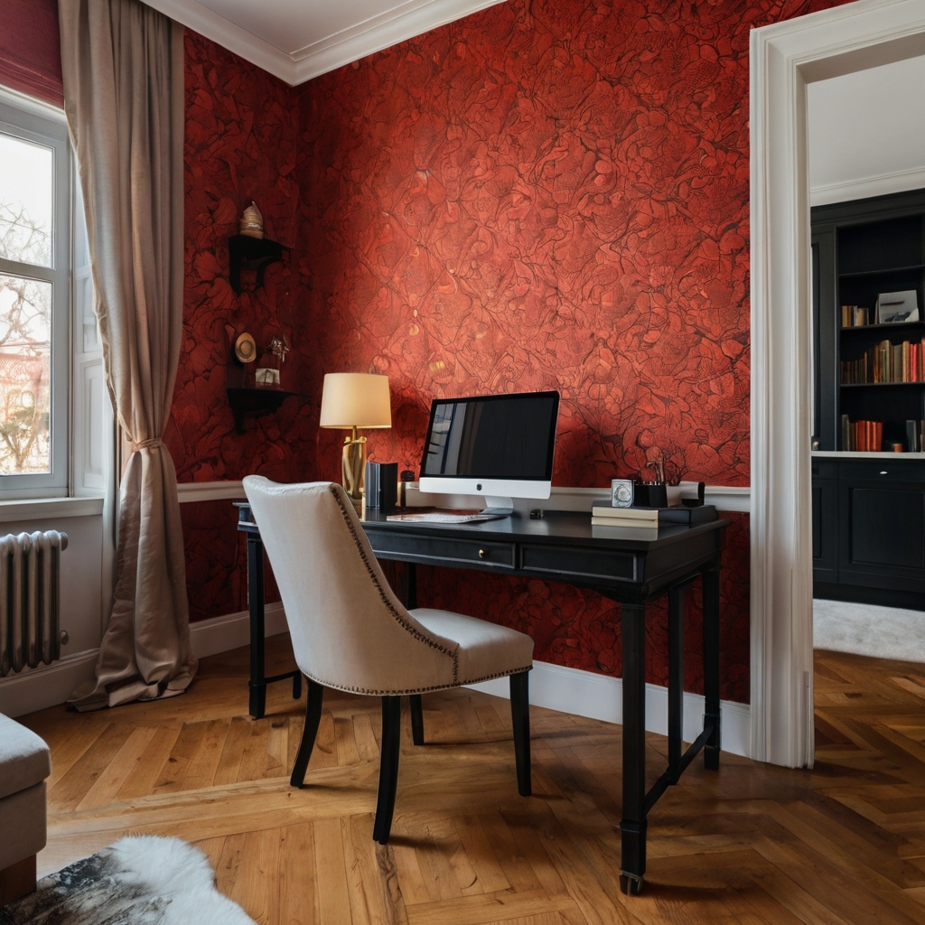Leonardo_Kino_XL_interior_home_office_with_red_wallpaper_on_th_2.jpg Leonardo_Kino_XL_interior_home_office_with_red_wallpaper_on_th_2.jpg