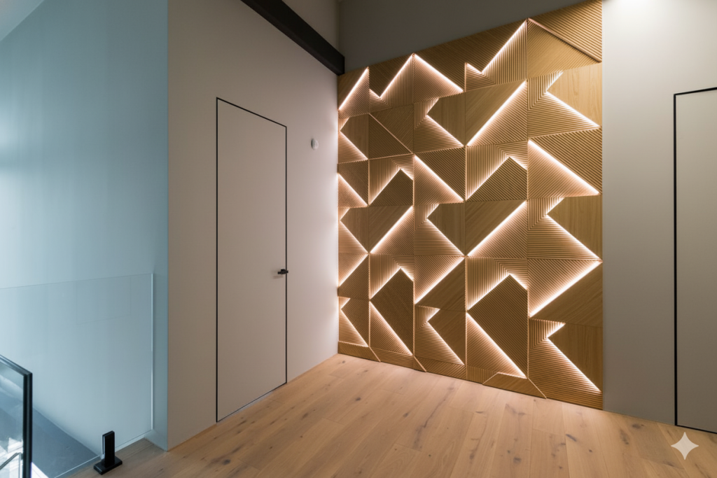 3д панели в интерьере