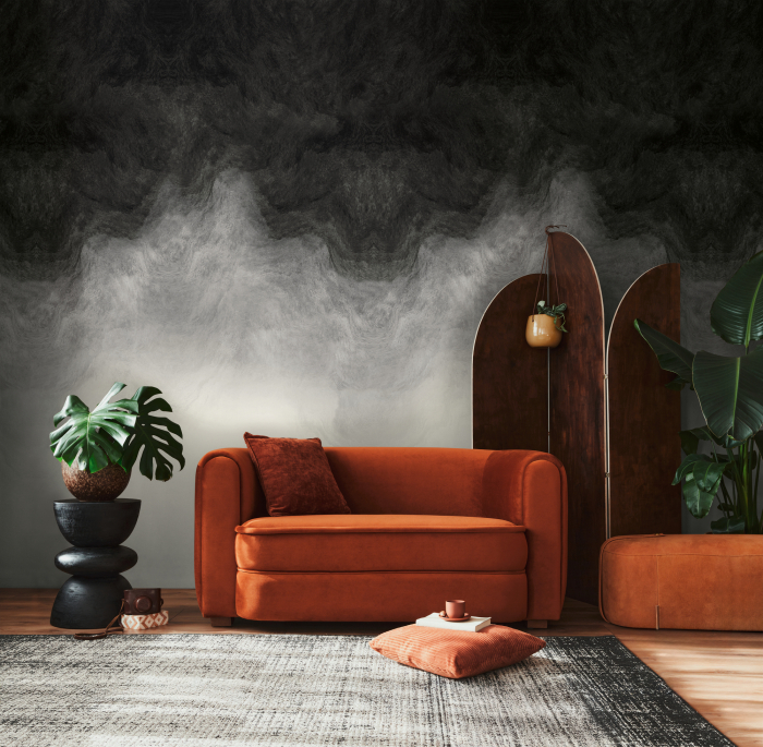 79239-6 Панно AS Creation 159*280, Облачная вуаль черная