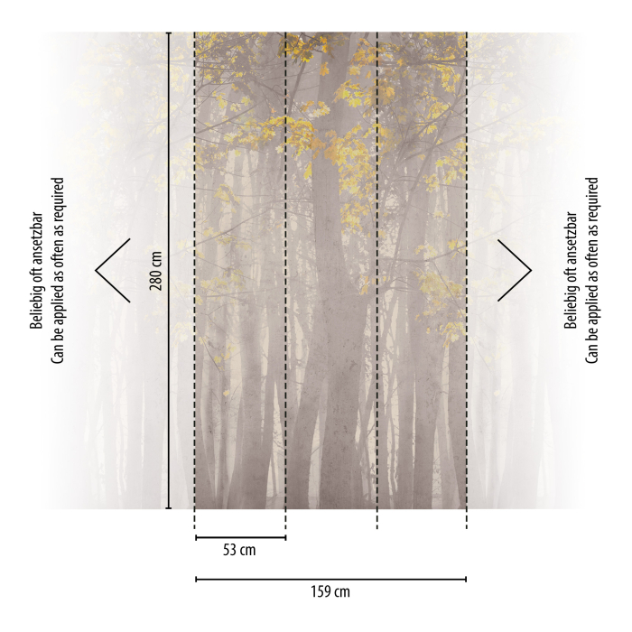 79226-2 Панно AS Creation 159*280, Лес на рассвете