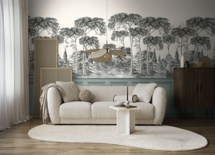 39954-1 Панно AS Creation 265*280, Монохромный лес и панели